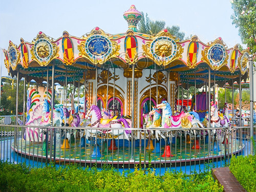 fairground carousel horses with luxurious fiberglass seats