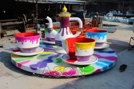 Colorful Coffee Cup Carnival Rides for Amusement Parks